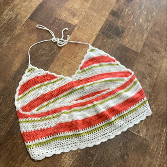 Aerie multicolored crochet halter tank top - Picture 3 of 5